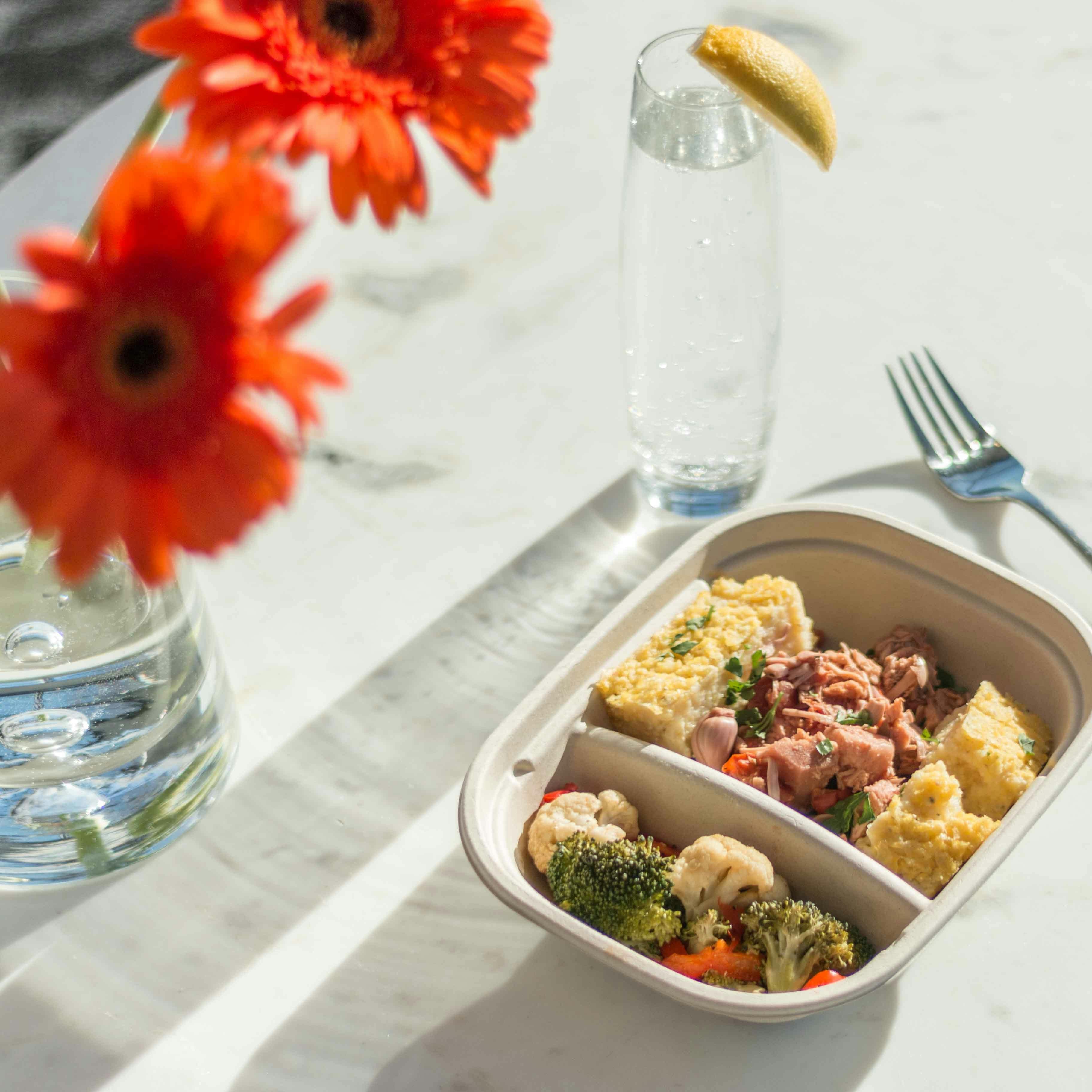 Colorful plate of fresh fruit and vegetables, nutritious food